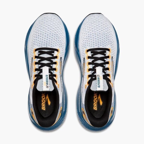 Brooks Glycerin Gts 21 男 慢跑鞋 運動 輕量 緩衝 彈力 白 藍 [1104201D158], , large
