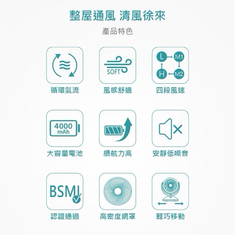 【Leo手機周邊專賣店】DIKE戴克 6吋自動擺頭USB充電式風扇 / DUF320WT, , large