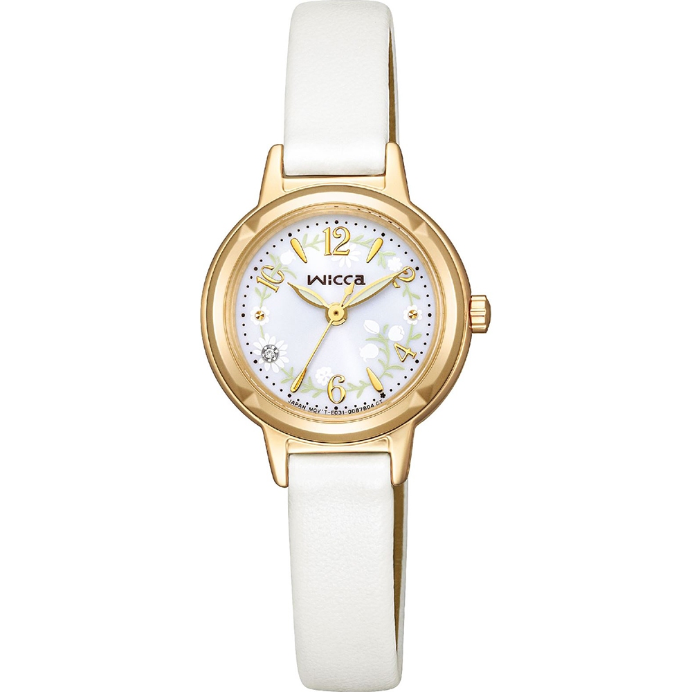CITIZEN 星辰 Wicca 25周年限定款 太陽能女錶 套錶附贈皮錶帶 KP3-627-21, , large