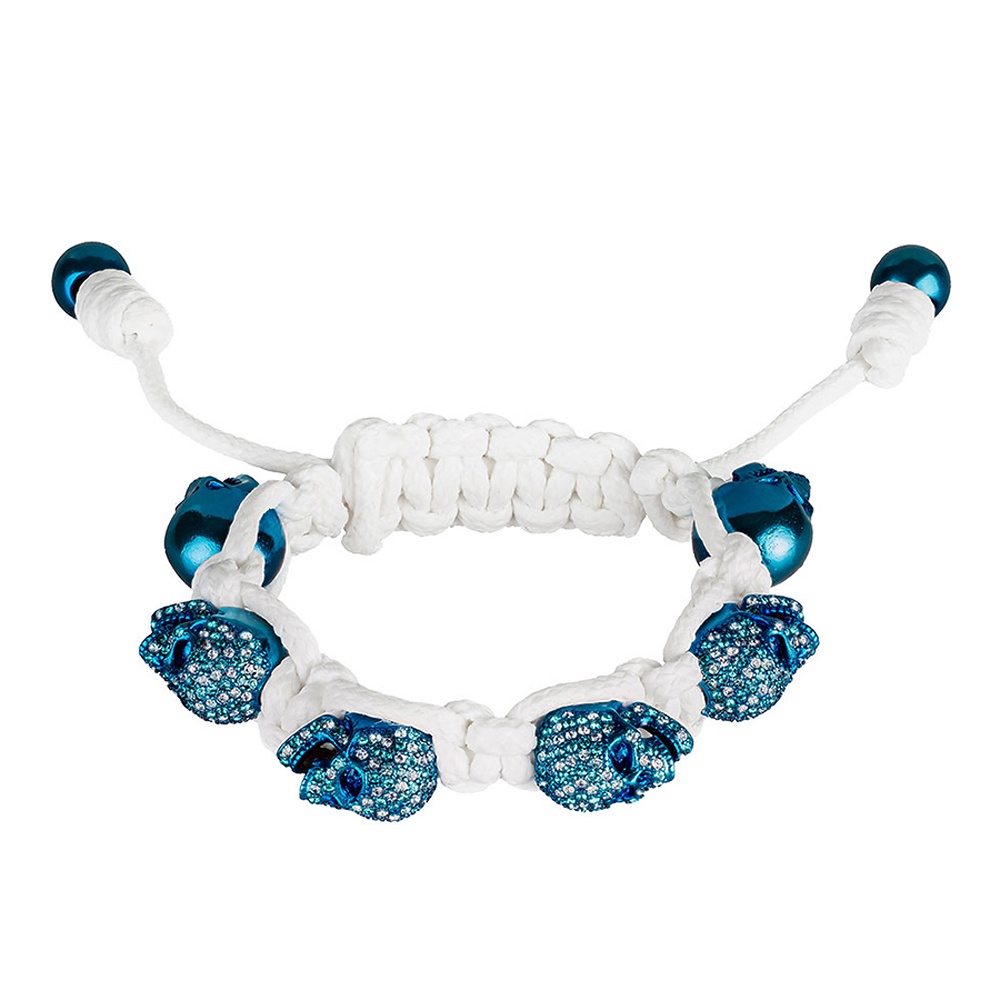 BOMBERG 炸彈錶 藍水鑽藍骷髏白色手環-S (JW-WHT-FSPBL.S9.3), , large