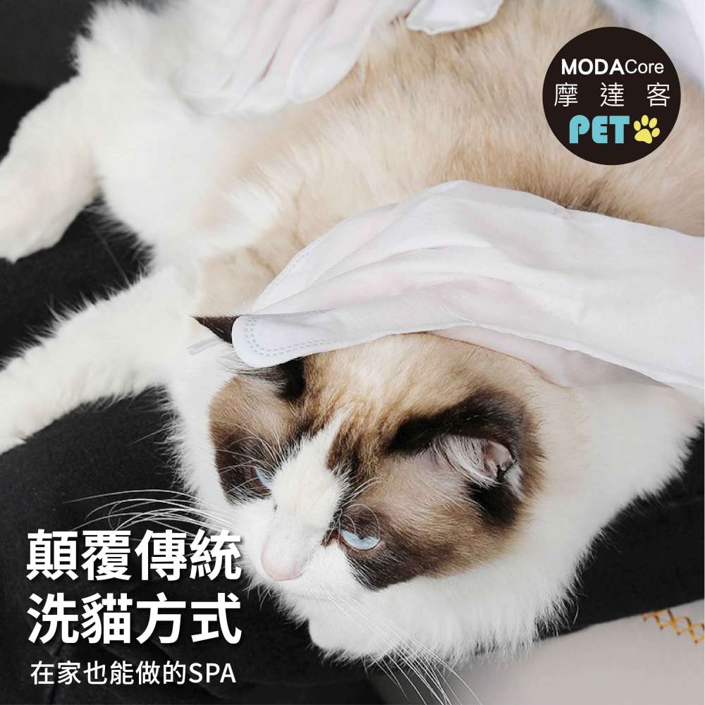 摩達客寵物-狗貓清潔免洗手套型濕巾加厚款8片裝*2包-乾洗擦澡除臭按摩遛狗後擦拭, , large