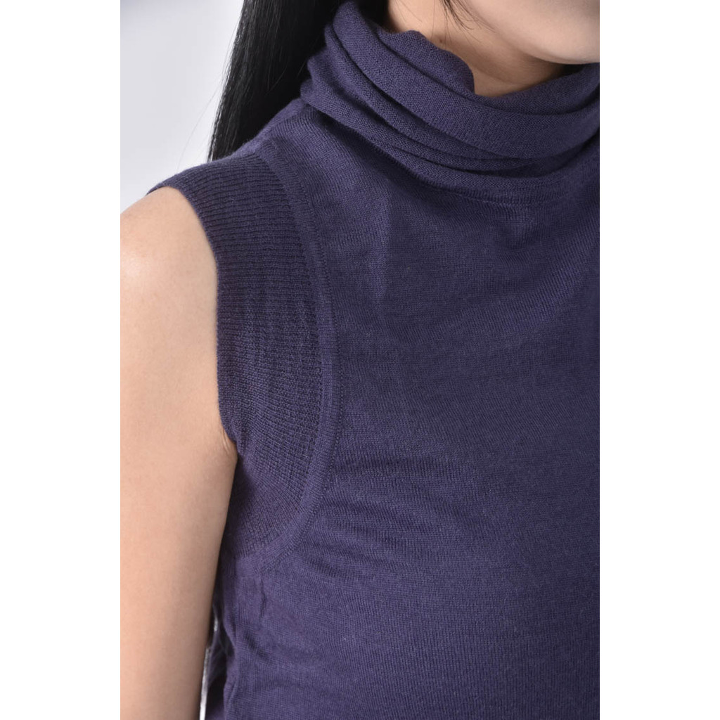(XS（含）以下) liviana conti高領藍色上衣二手衣, , large