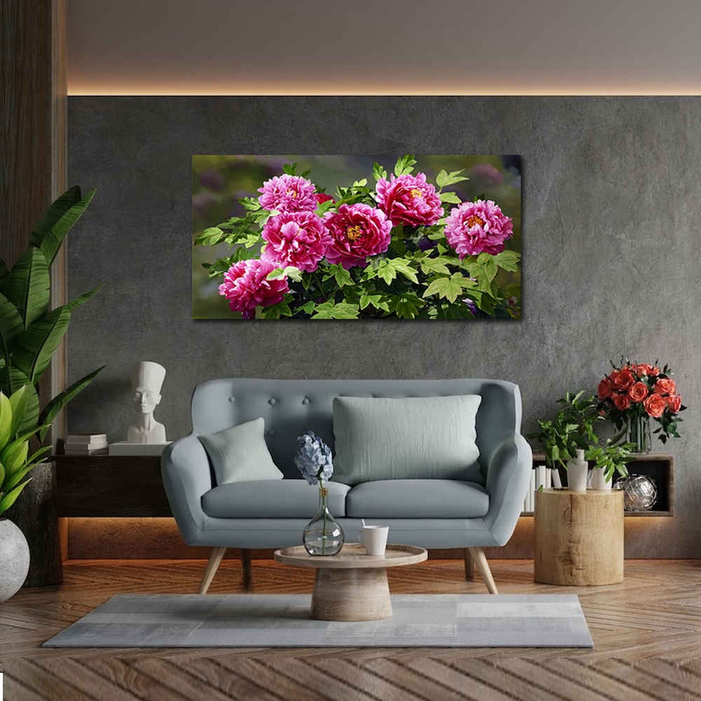 【御畫房】花開富貴 國家一級畫師手繪油畫60×120cm(VF-61), , large