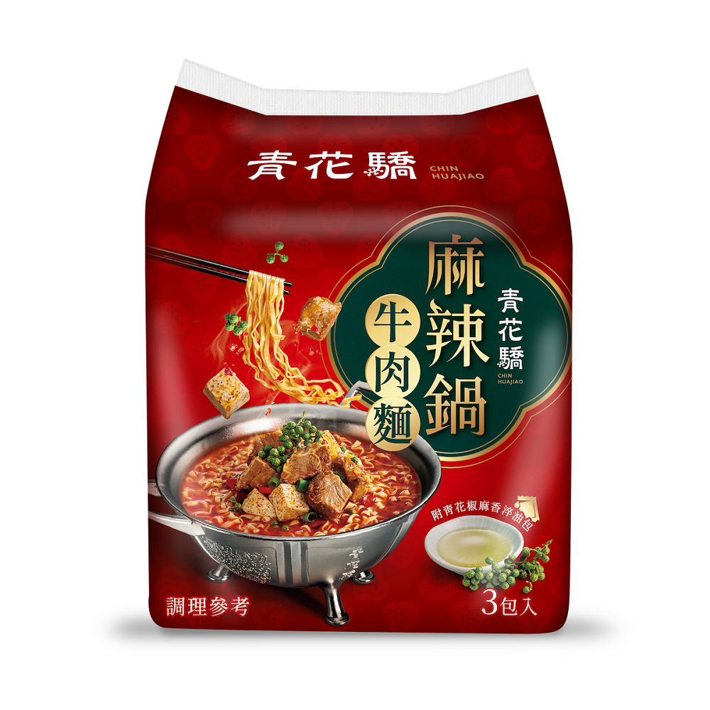 青花驕麻辣鍋牛肉麵(袋)206gx3, , large