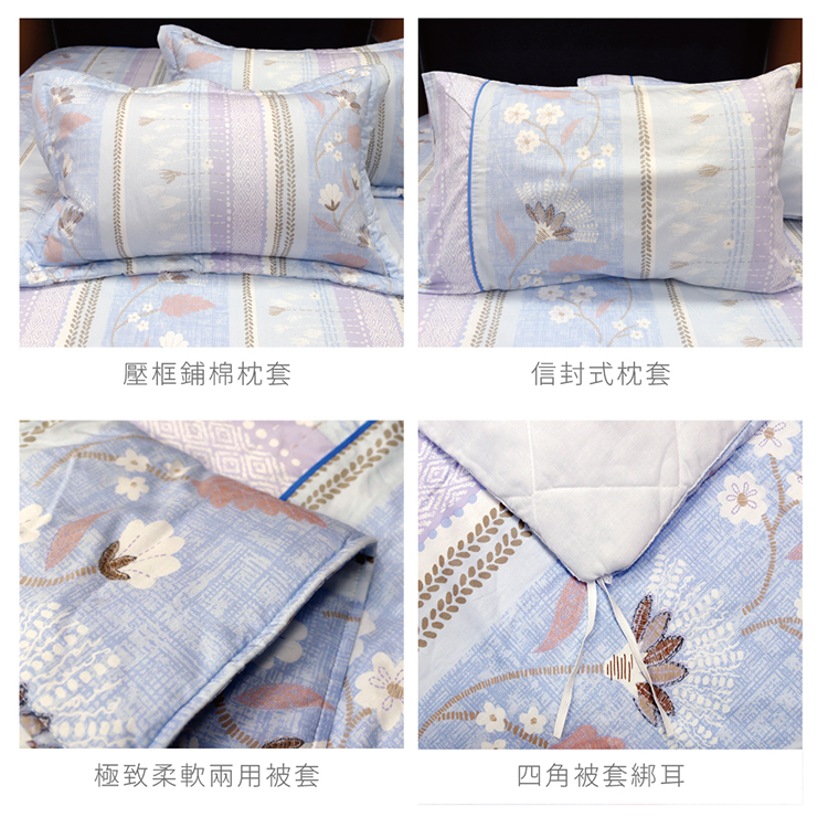 【多利寶寢具】FITNESS 精梳棉雙人加大七件式床罩組-安東尼爾-藍, , large