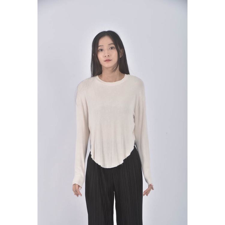 (L) rosygold韓牌圓弧杏色長袖上衣二手衣, , large