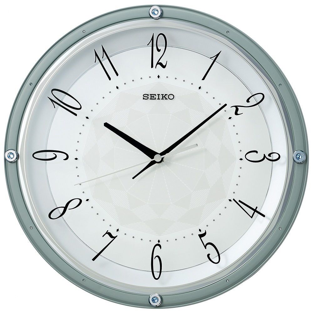 SEIKO 精工 淡雅萬花筒 靜音滑動秒針時鐘 掛鐘 QXA830L, , large