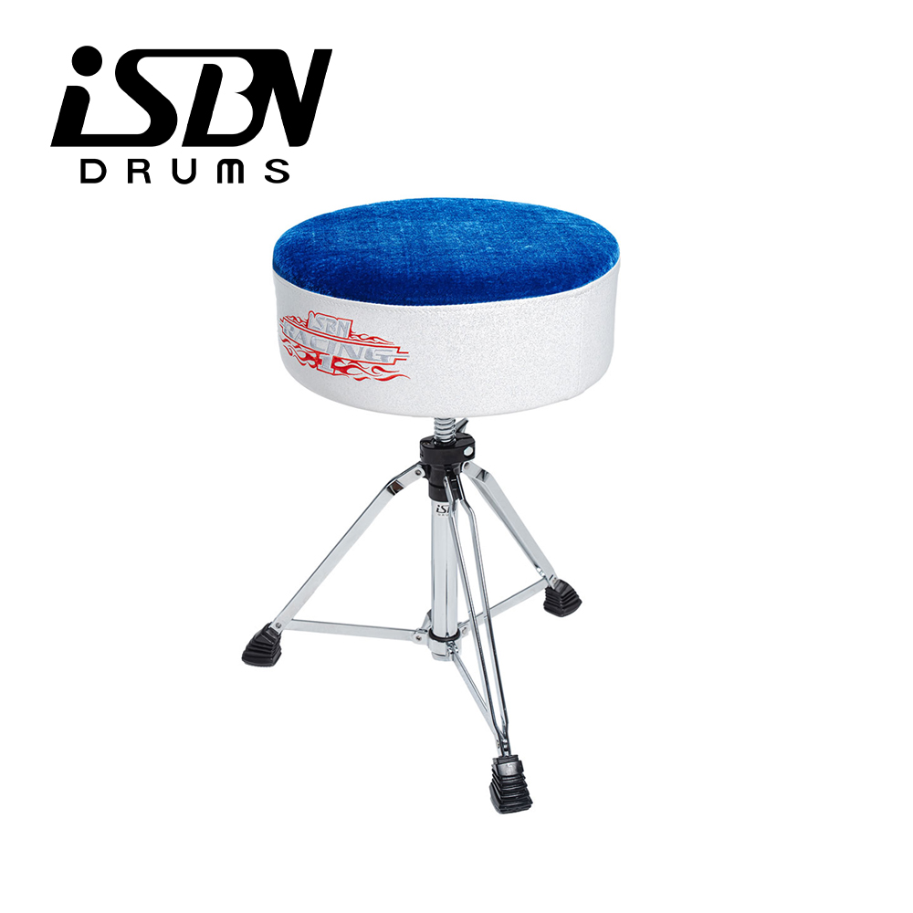 iSBN DT5W 5吋圓形鼓椅 白光藍絨款【敦煌樂器】, , large
