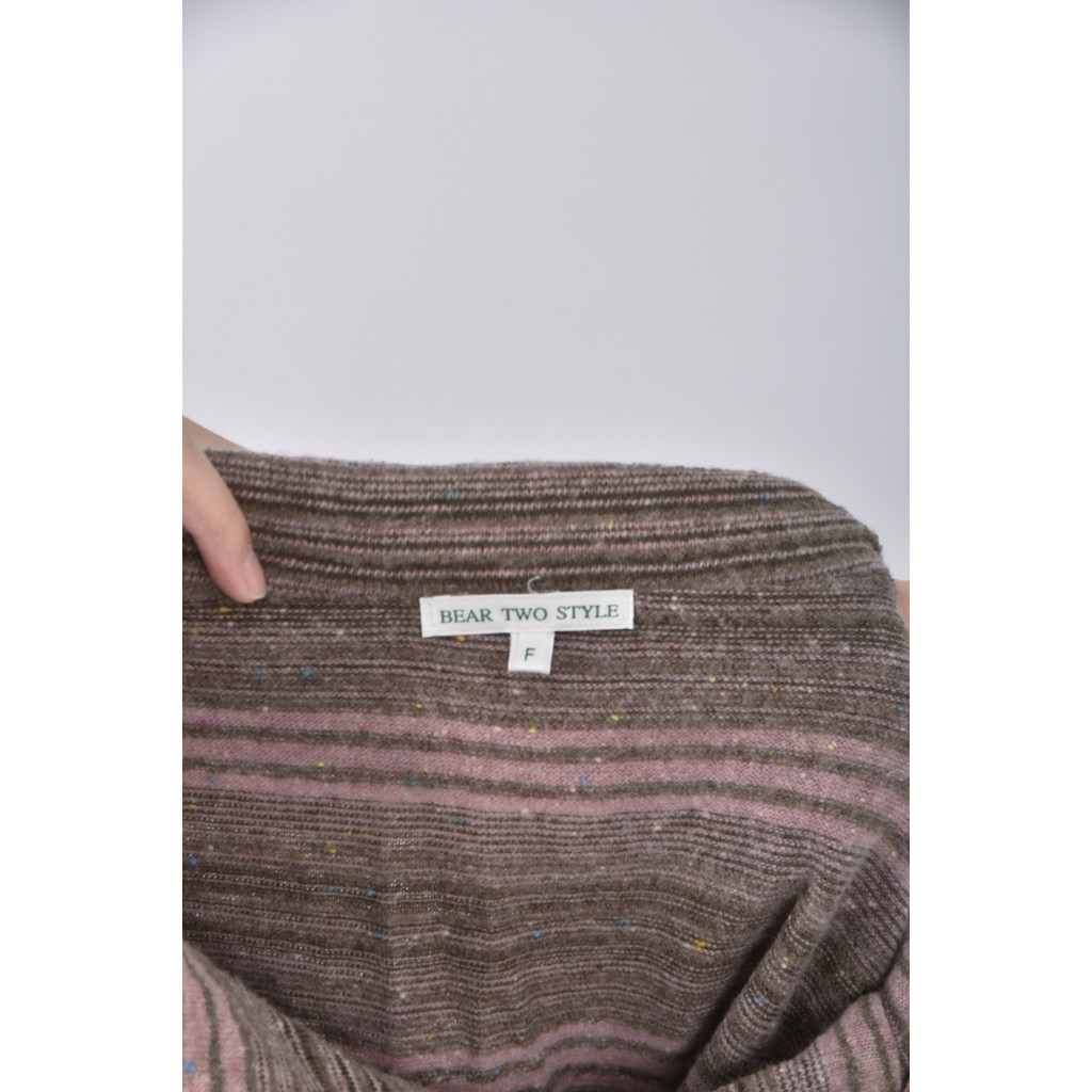 (F) bear two style混色粉色長袖上衣二手衣, , large