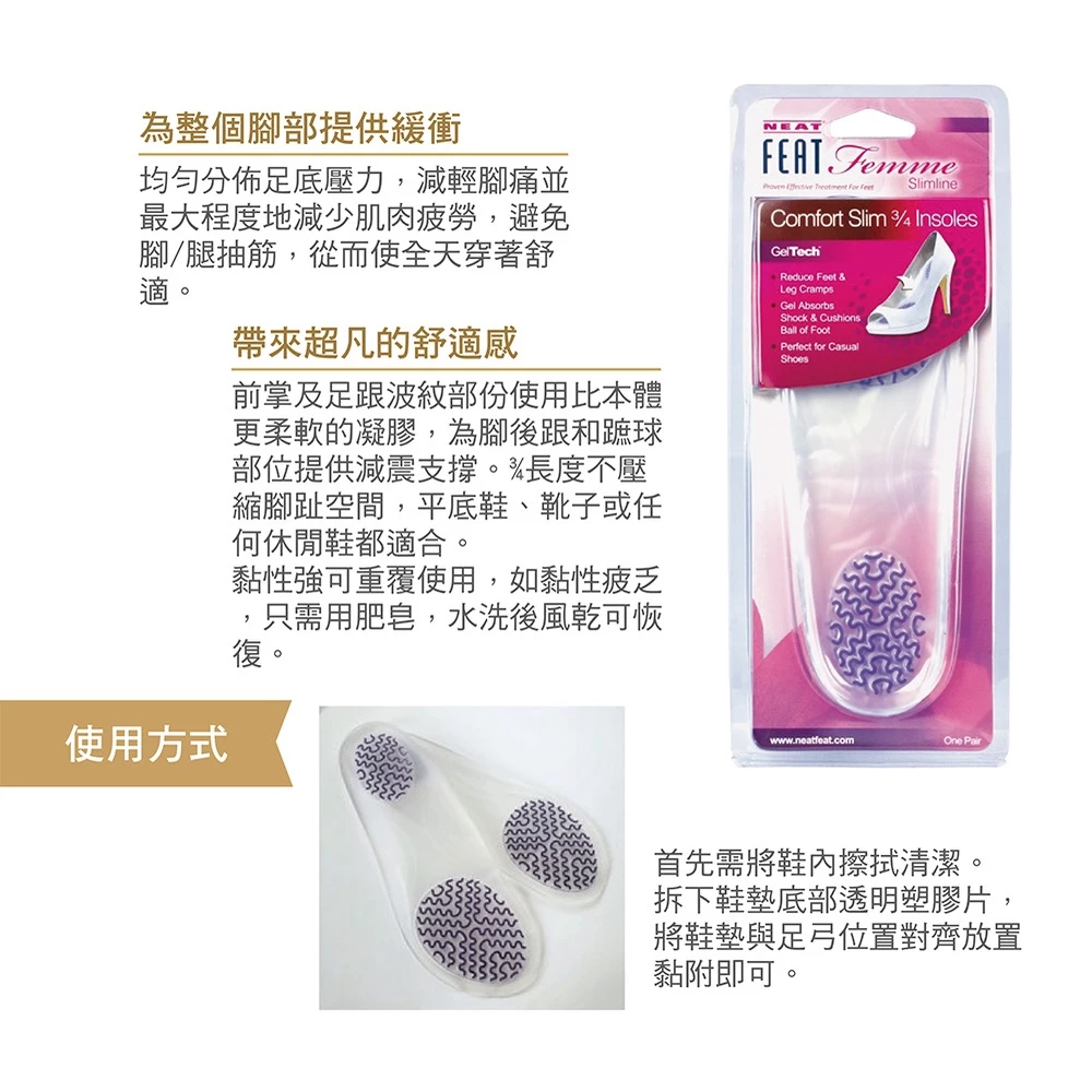  Comfort Slim ¾ Insoles, , large