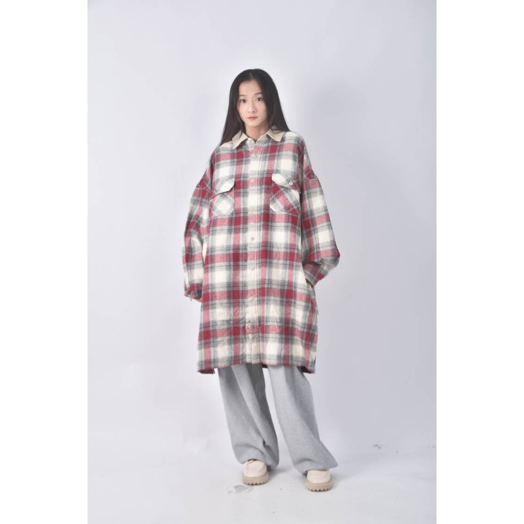 (2XL) niko and格紋紅色外套二手衣, , large