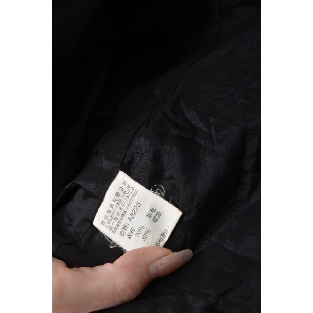 (S) ad lady羊毛素面黑色外套二手衣, , large