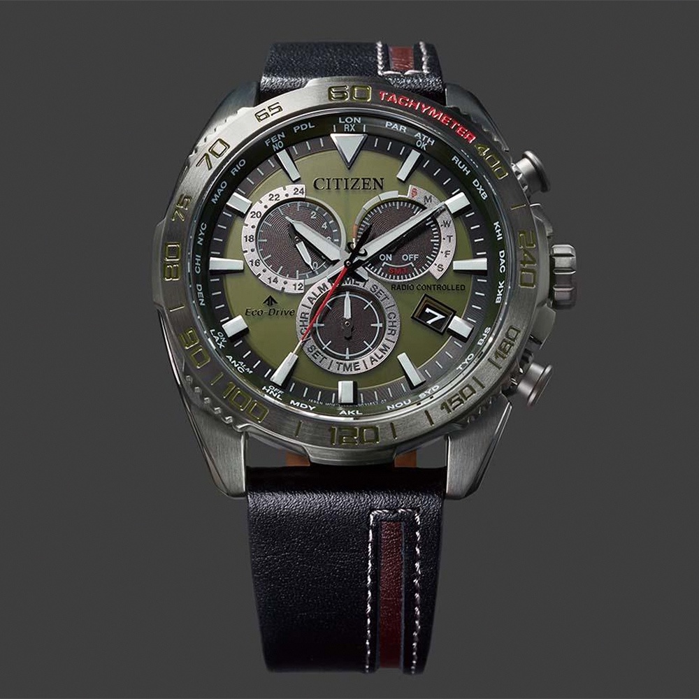 CITIZEN 星辰 PROMASTER 城市冒險 限量 光動能電波萬年曆計時手錶 CB5037-17X, , large