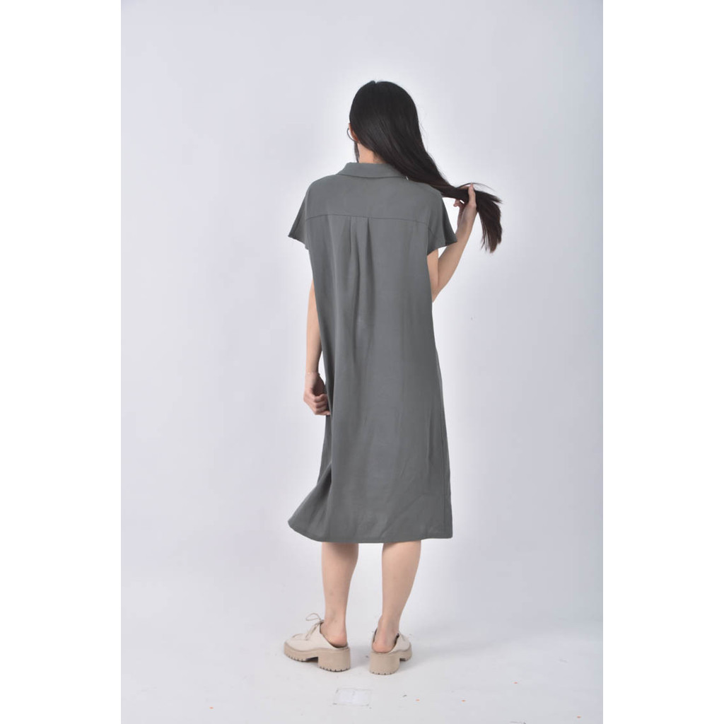 (L) ob style素面綠色洋裝二手衣, , large