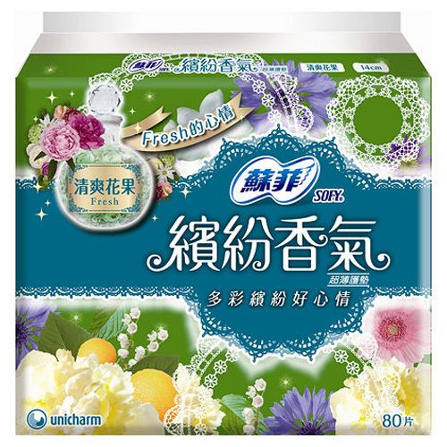 蘇菲繽紛香氣超薄護墊清爽花果, , large