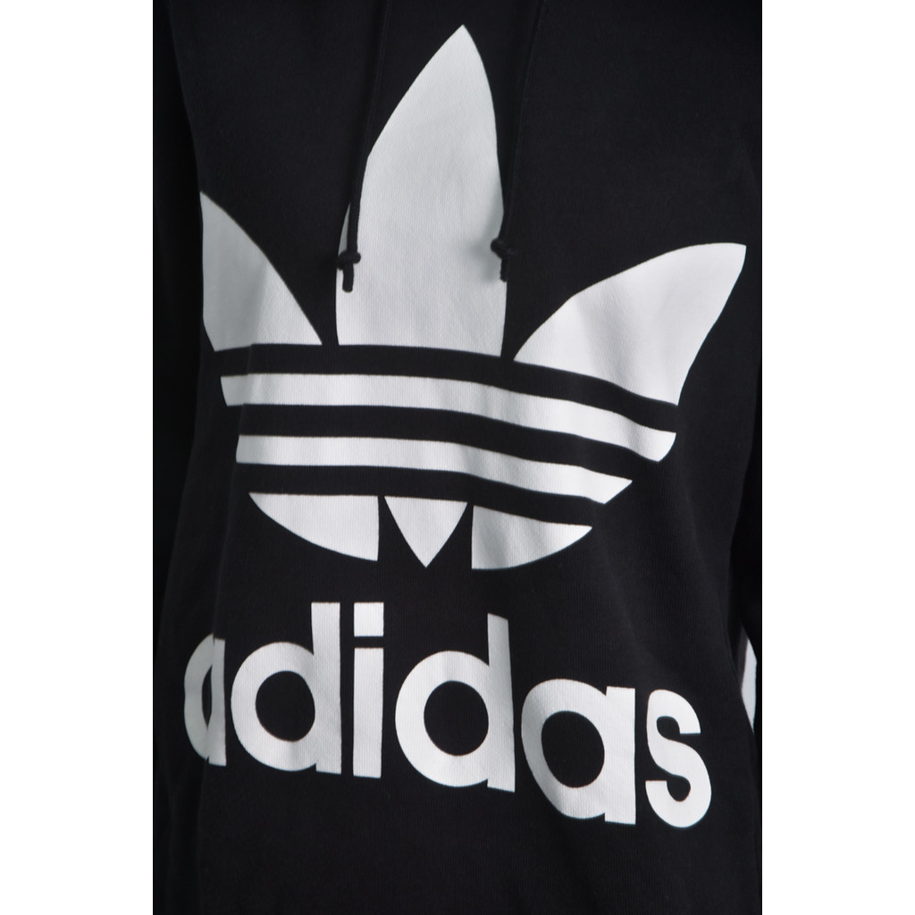 (L) adidas棉質純棉帽T黑色長袖上衣二手衣, , large