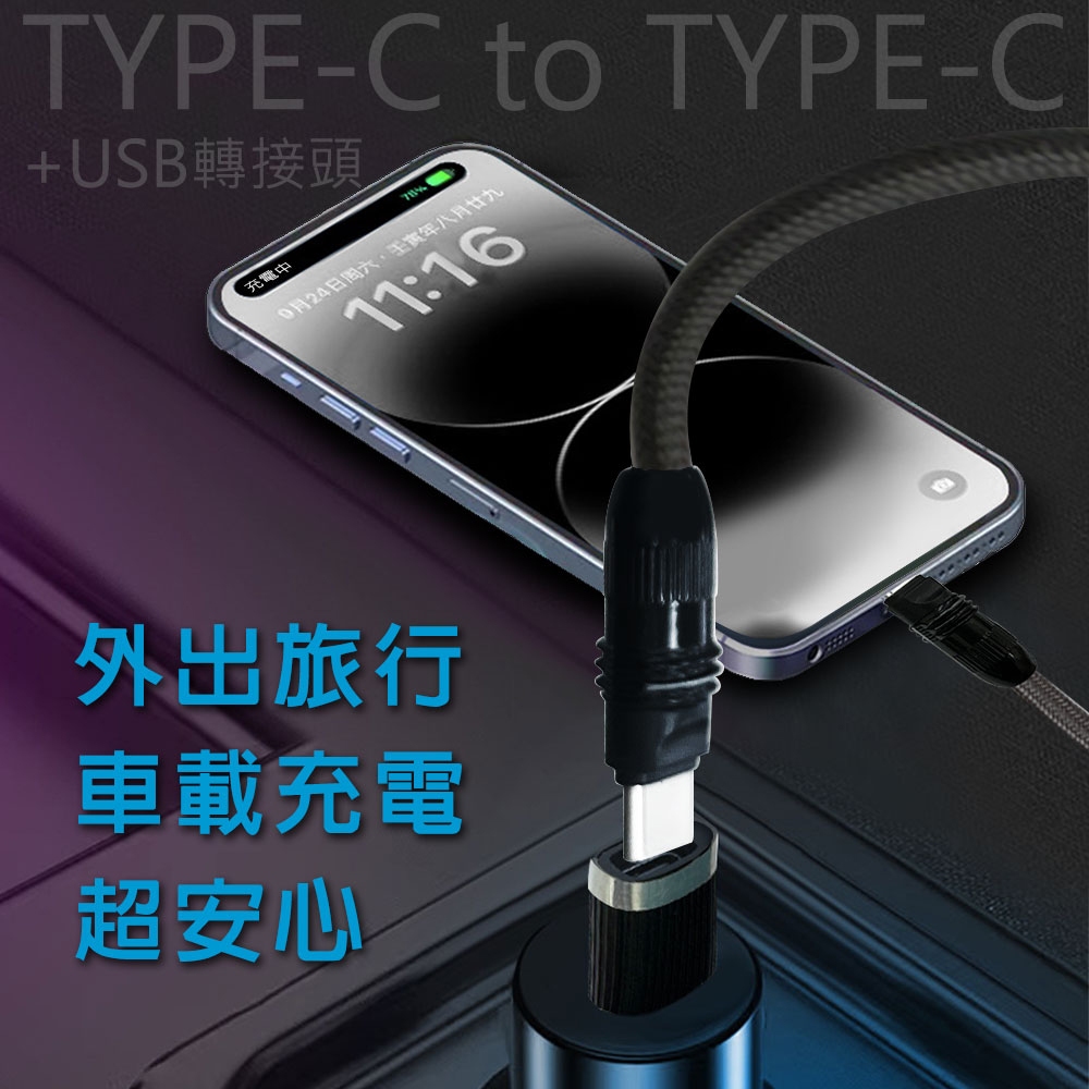 GliTTER GT-2588 TYPE-C to TYPE-C手機充電頸掛繩 一繩多用 支援20W快充同步傳輸, , large
