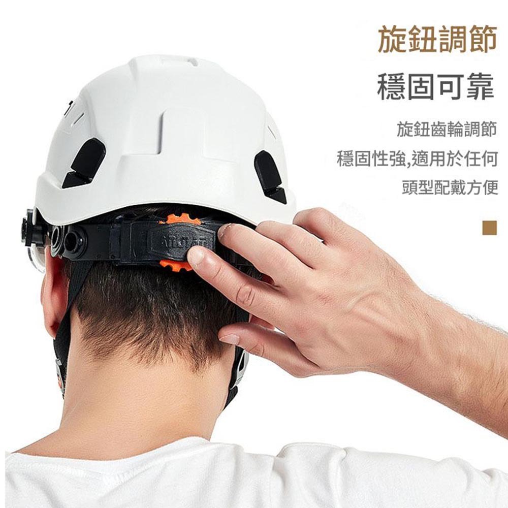 工地護目安全帽(白)可接耳罩, , large
