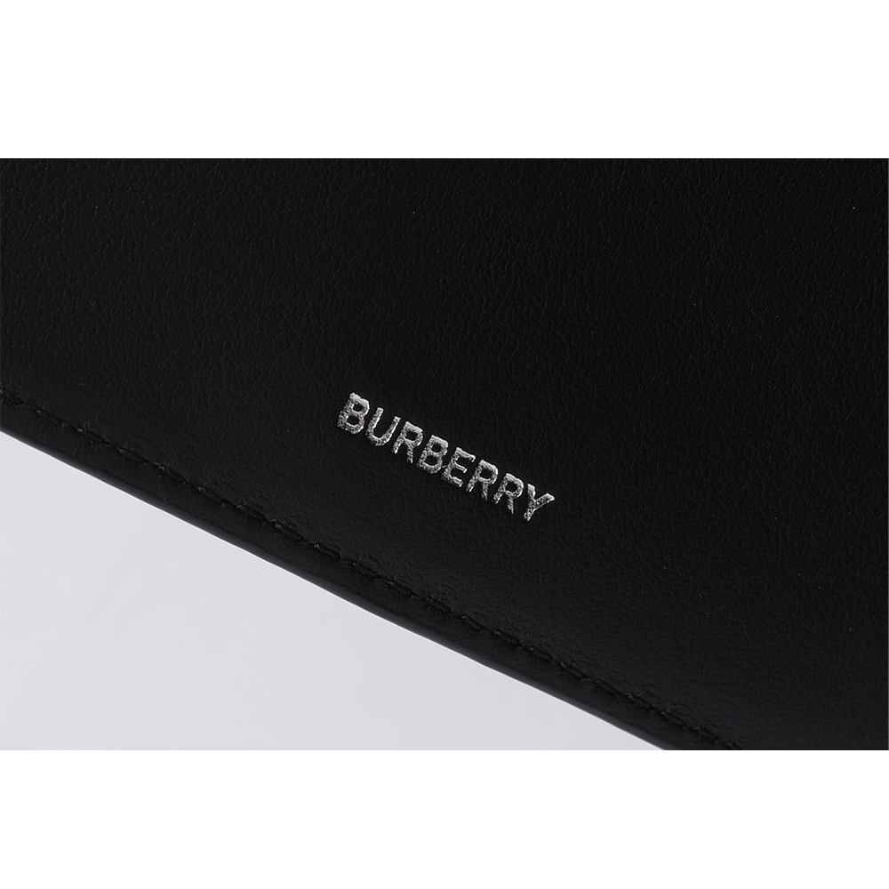 BURBERRY 大格紋帆布對開零錢袋短夾/灰褐色/棕色, , large