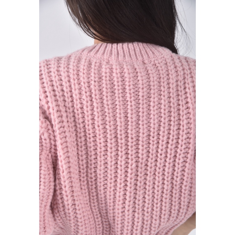 (S) honey koko韓牌質感圓領粉色長袖上衣二手衣, , large