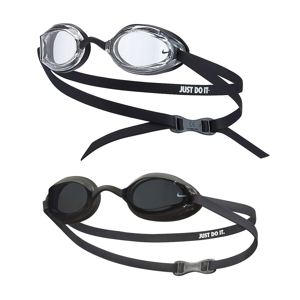 NIKE LEGACY 成人專業型泳鏡 游泳 競賽 比賽 訓練 運動 休閒 廣角 人體工學 調整便利 附鼻橋 黑白 深灰