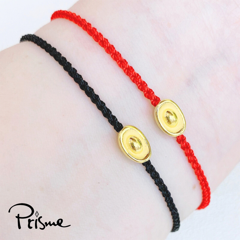 【Prisme Gold】黃金手鍊 元寶 編織手鍊 二入對組 (金重：約0.02錢±0.01), , large
