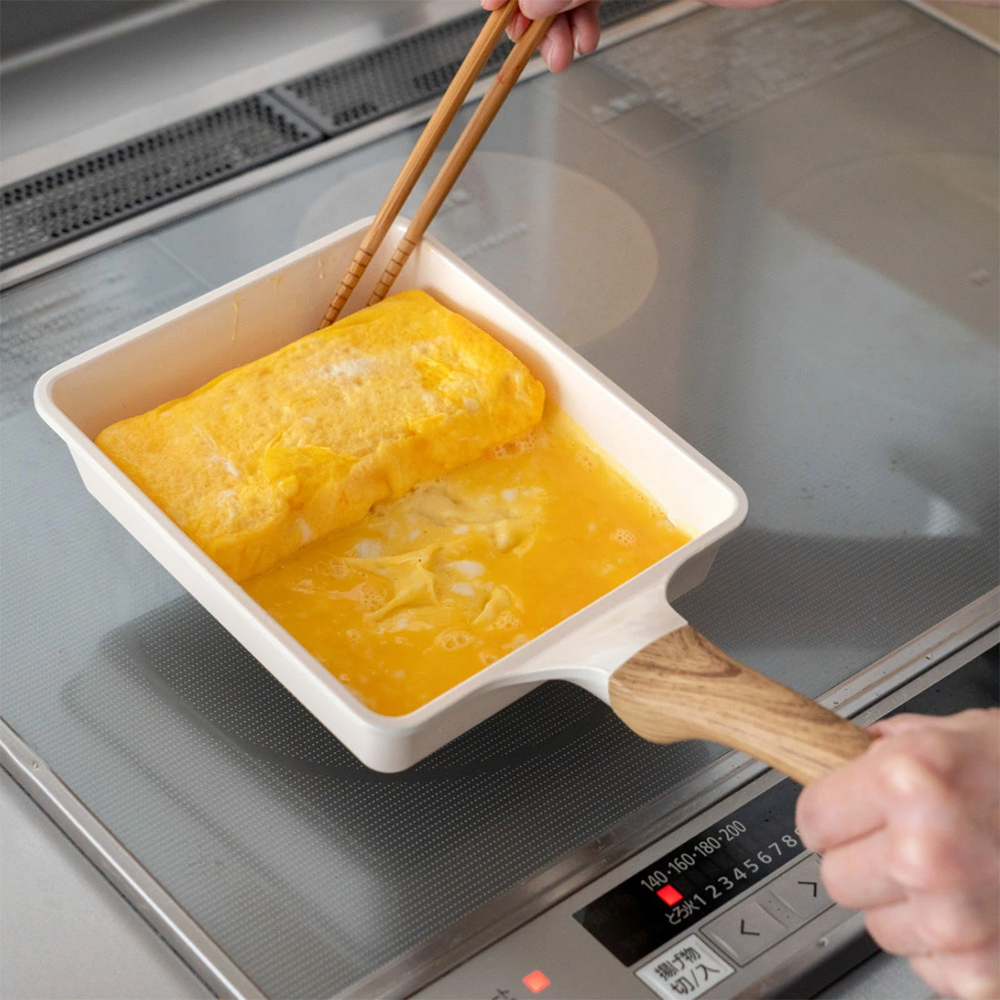 【HANAKO】Japan 6-Layer Ceramic Nonstick Tamagoyaki Pan (Compatible with IH & Gas Stoves / Fast Heating & Easy to Clean / Lightweight Design), , large
