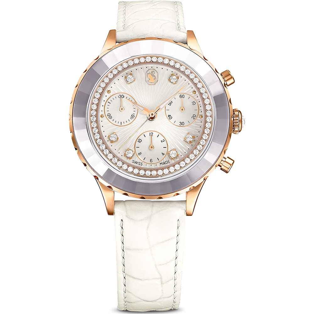 SWAROVSKI 施華洛世奇 Octea Chrono 520情人禮 水晶計時手錶 女錶-37mm 5671150, , large