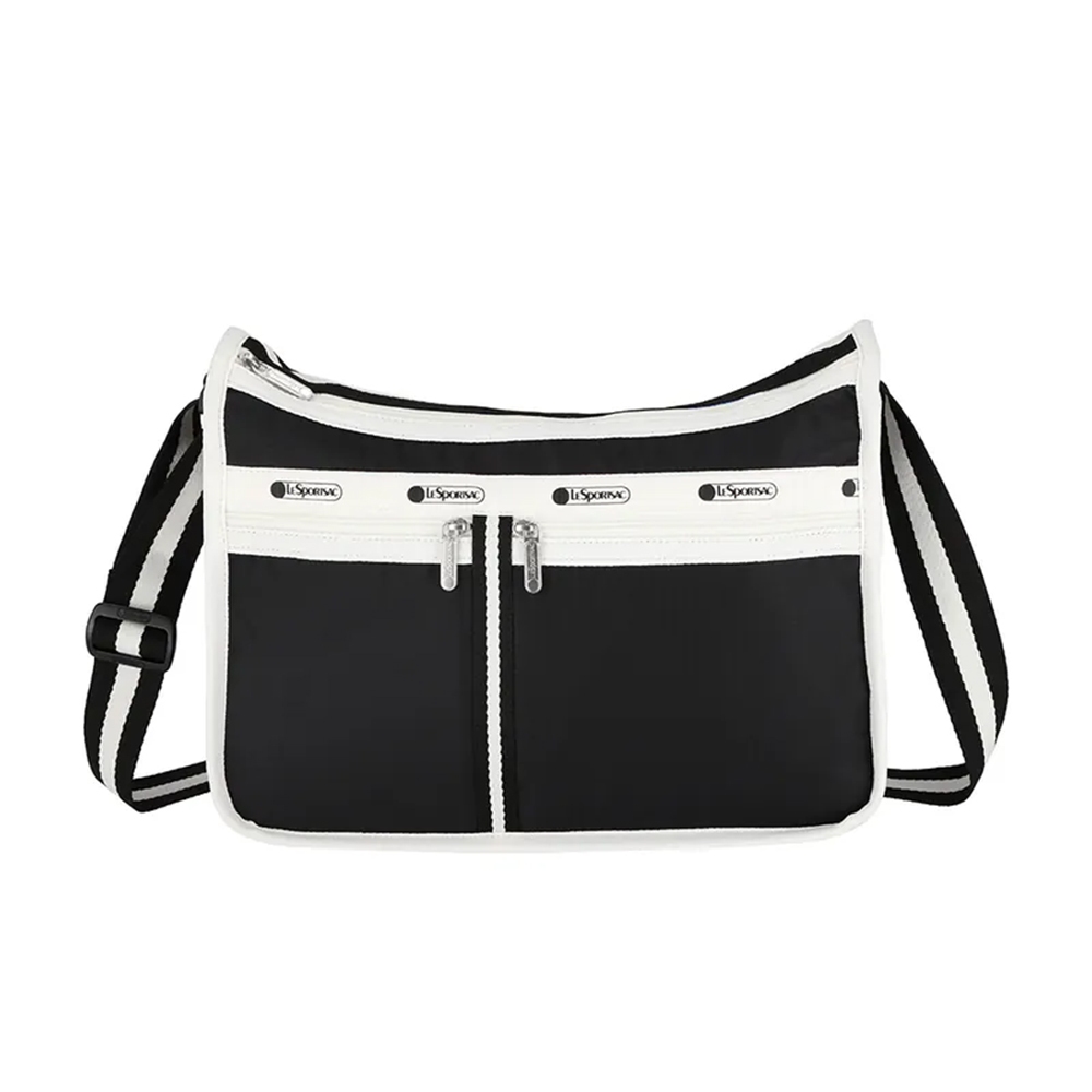 |快速出貨|Lesportsac Deluxe Everyday Bag 經典斜背包/ 滾邊夜幕黑, , large