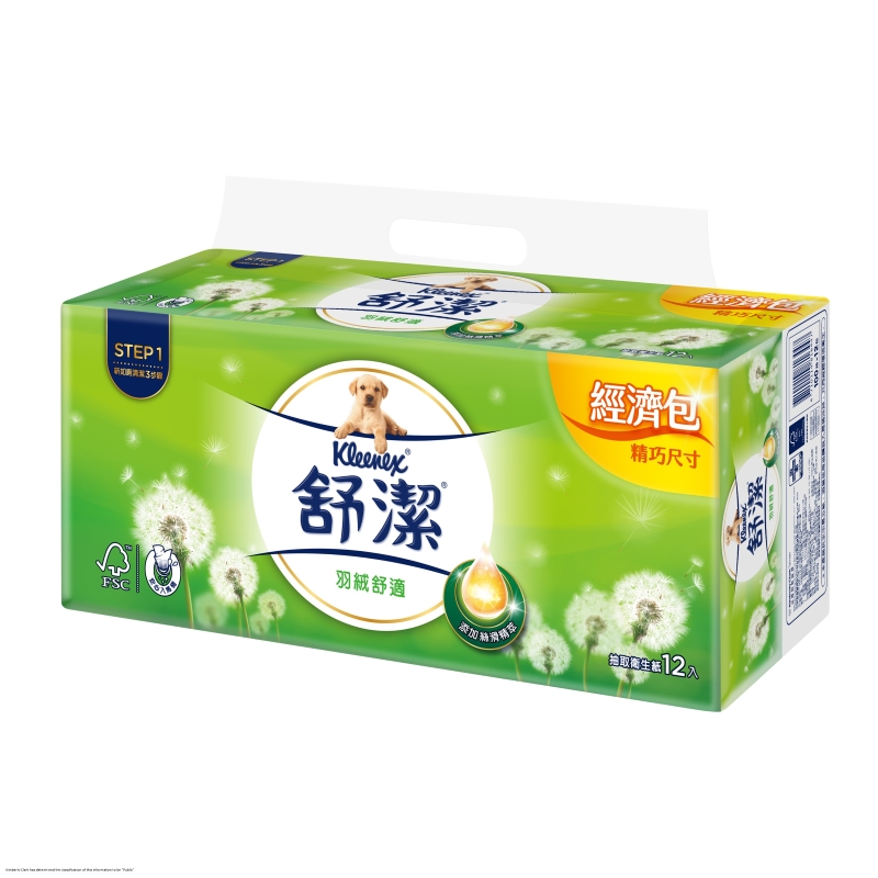 舒潔羽絨經濟衛生紙100抽*12包, , large