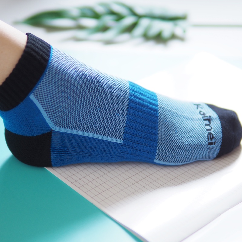 [Kaimei Cotton] 6 pairs set, MIT made in Taiwan, high quality and all-round, Kaimei’s exclusive high-efficiency deodorizing sports socks, classic blue style, , large