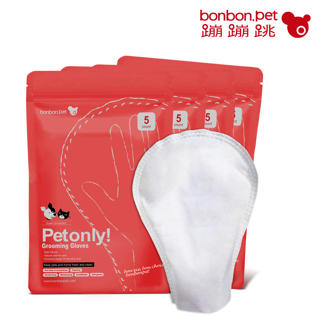 蹦蹦跳 全能植萃擦澡手套5入/包x4包組