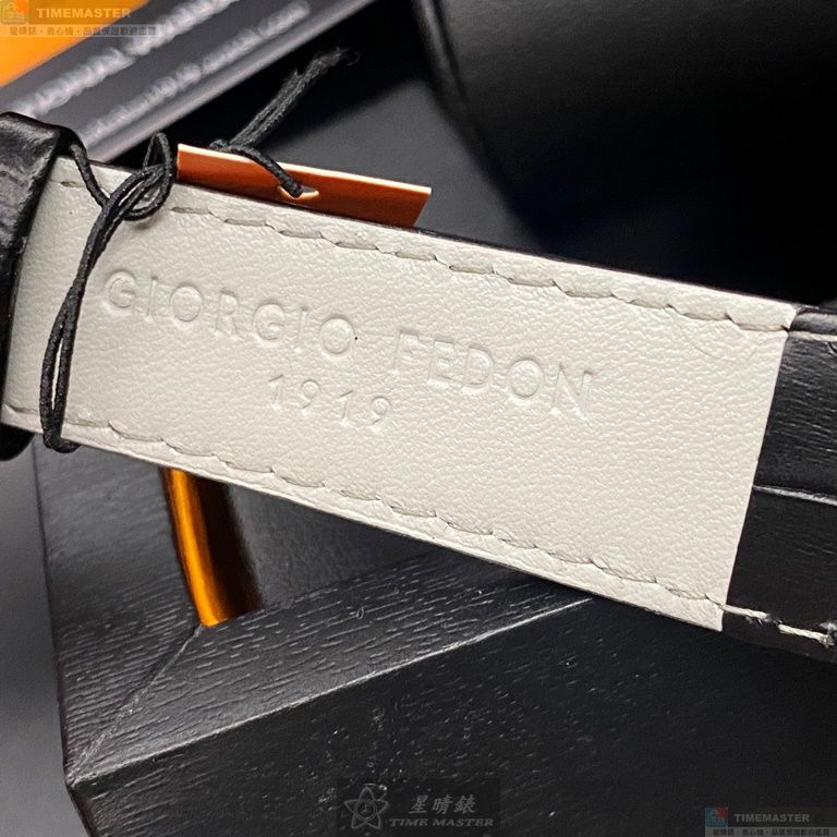 [星晴錶業]GiorgioFedon1919手錶,42mm,GF00107黑色錶面玫瑰金錶殼深黑色真皮皮革錶帶款, , large
