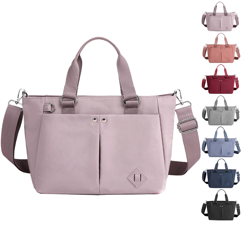 SPRING-學院風手提斜背2用包防潑水耐磨耐刮水餃包-多色, , large