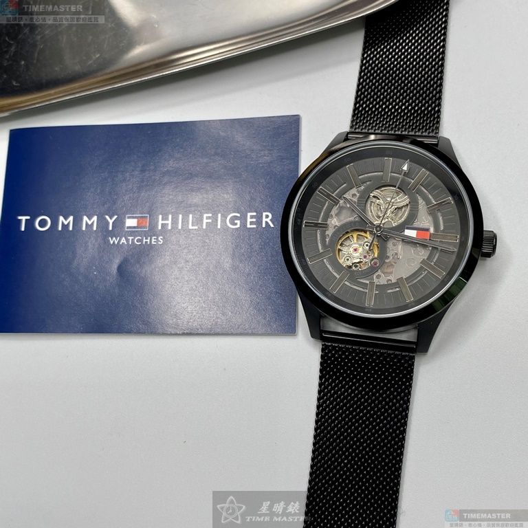 [星晴錶業]TommyHilfiger手錶,44mm,TH00030黑色錶面黑錶殼深黑色米蘭錶帶款, , large