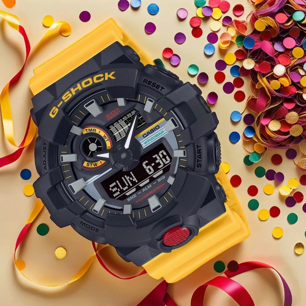 CASIO 卡西歐 G-SHOCK 復古錄音帶系列 雙顯手錶 GA-700MT-1A9, , large