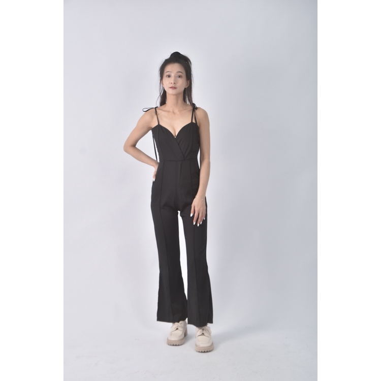 (S) 【安于晴Charlene私服】mosdress高腰質感吊帶黑色連身裝二手衣