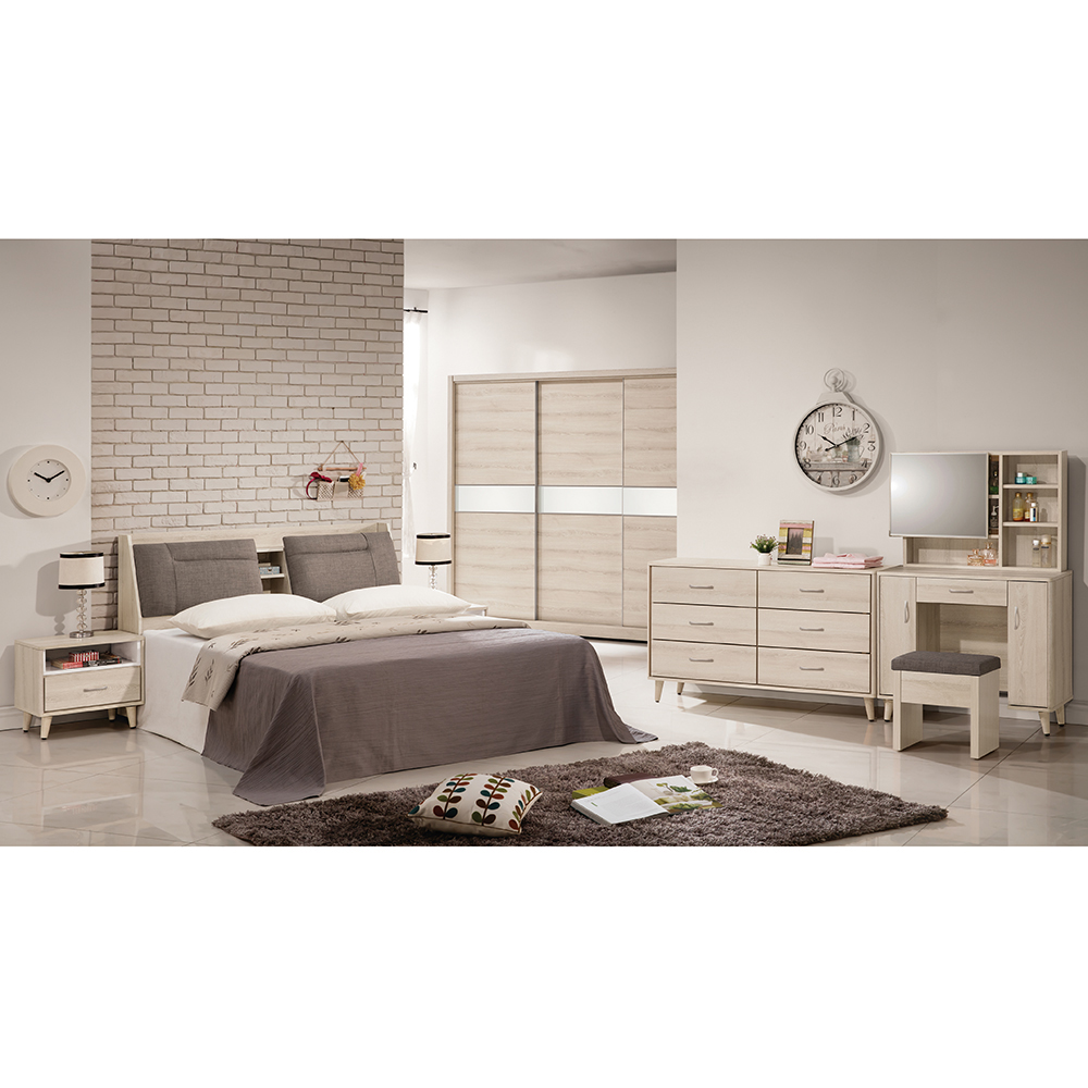 【唯熙傢俱】馬可橡木白5尺床頭箱, , large