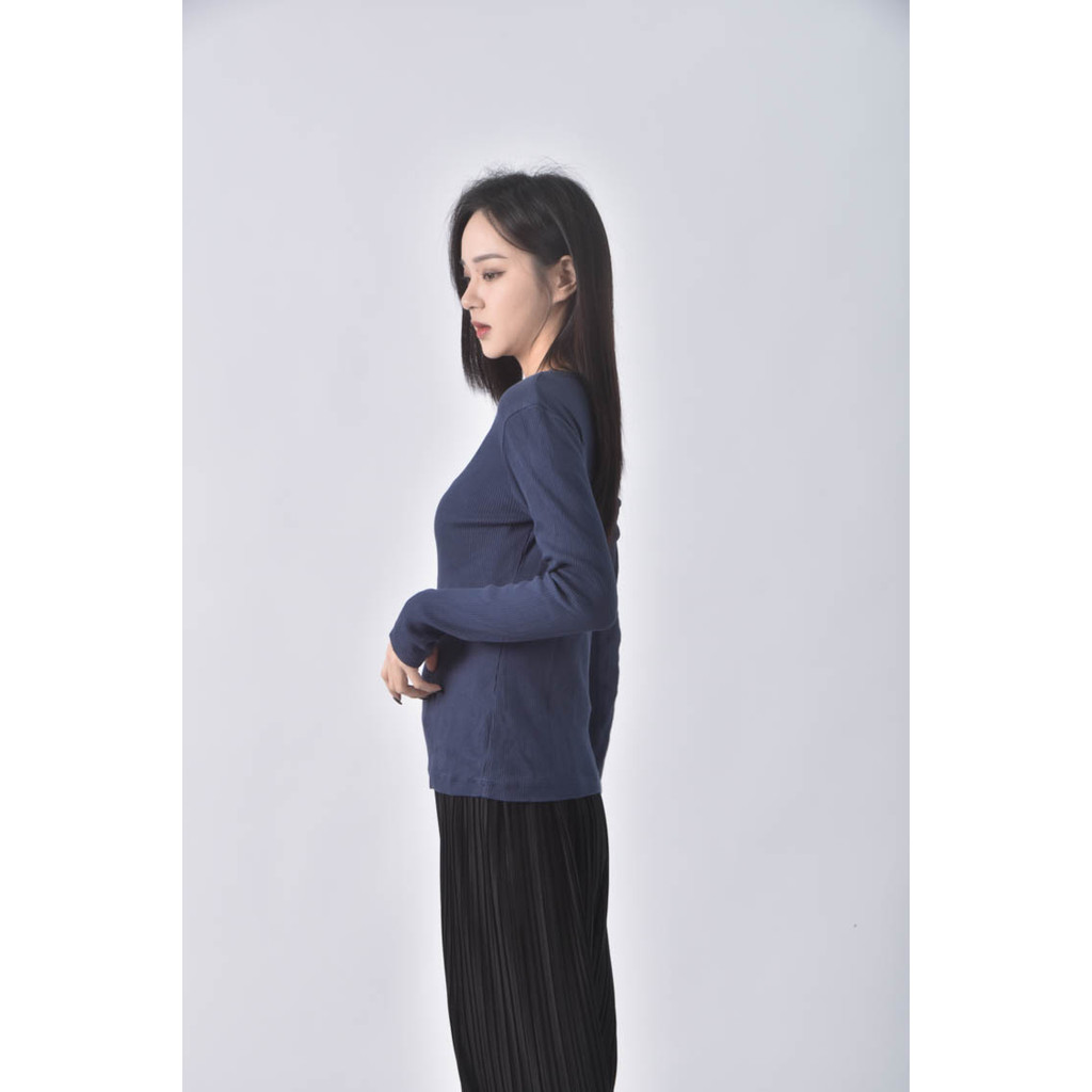 (XS（含）以下) 藍色長袖上衣二手衣, , large