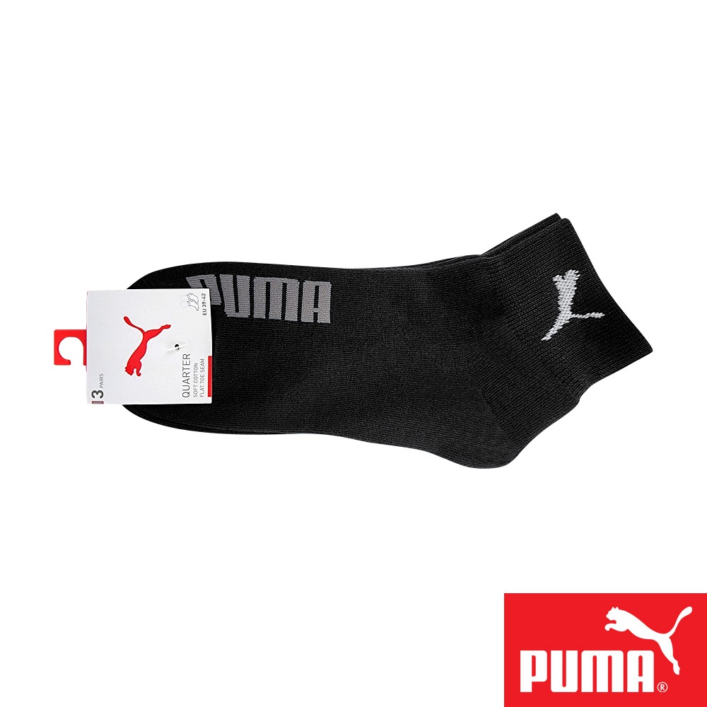 PUMA 男女款中筒襪3雙裝 彪馬 跳豹 男襪 女襪 襪子 運動襪 腳踝襪 棉襪 柔軟 棉質 舒適 高彈 耐磨 白 黑, , large