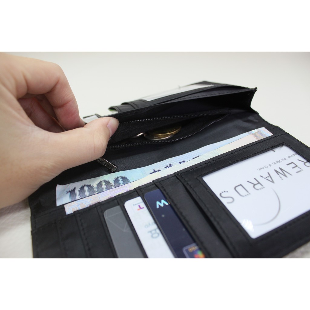 【YUNJOIN】飛行版長夾 皮夾 尼龍夾 系紋尼龍 絲滑手感, , large