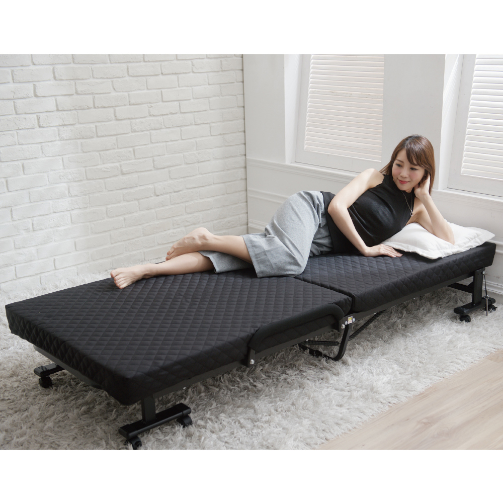 《Simple Life》6-section folding bed without assembly - black S-22, , large