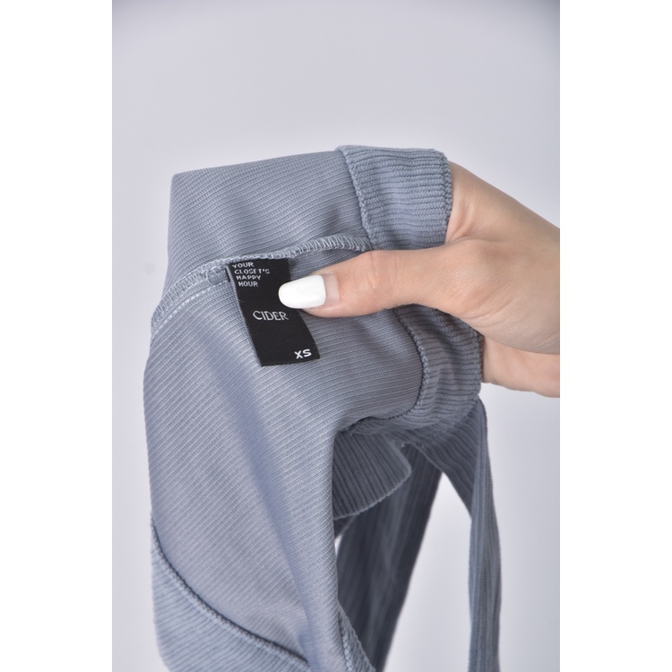 (S) 【安于晴Charlene私服】cider高腰質感吊帶兩件式藍色長褲二手衣, , large