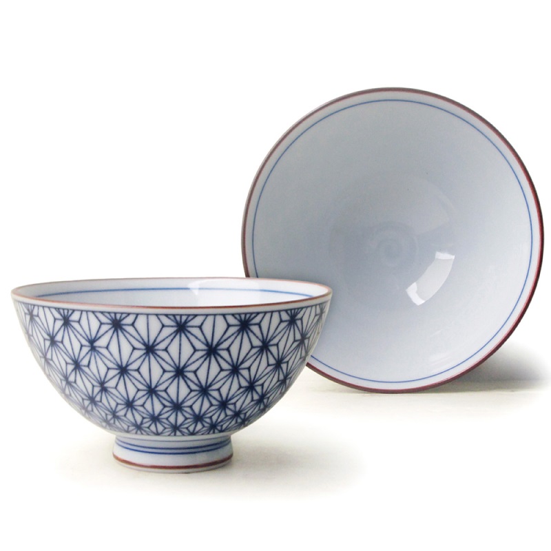 [豐名日本餐具] 4.0"中平碗 麻葉紋 藍 / C04RB0-369-2