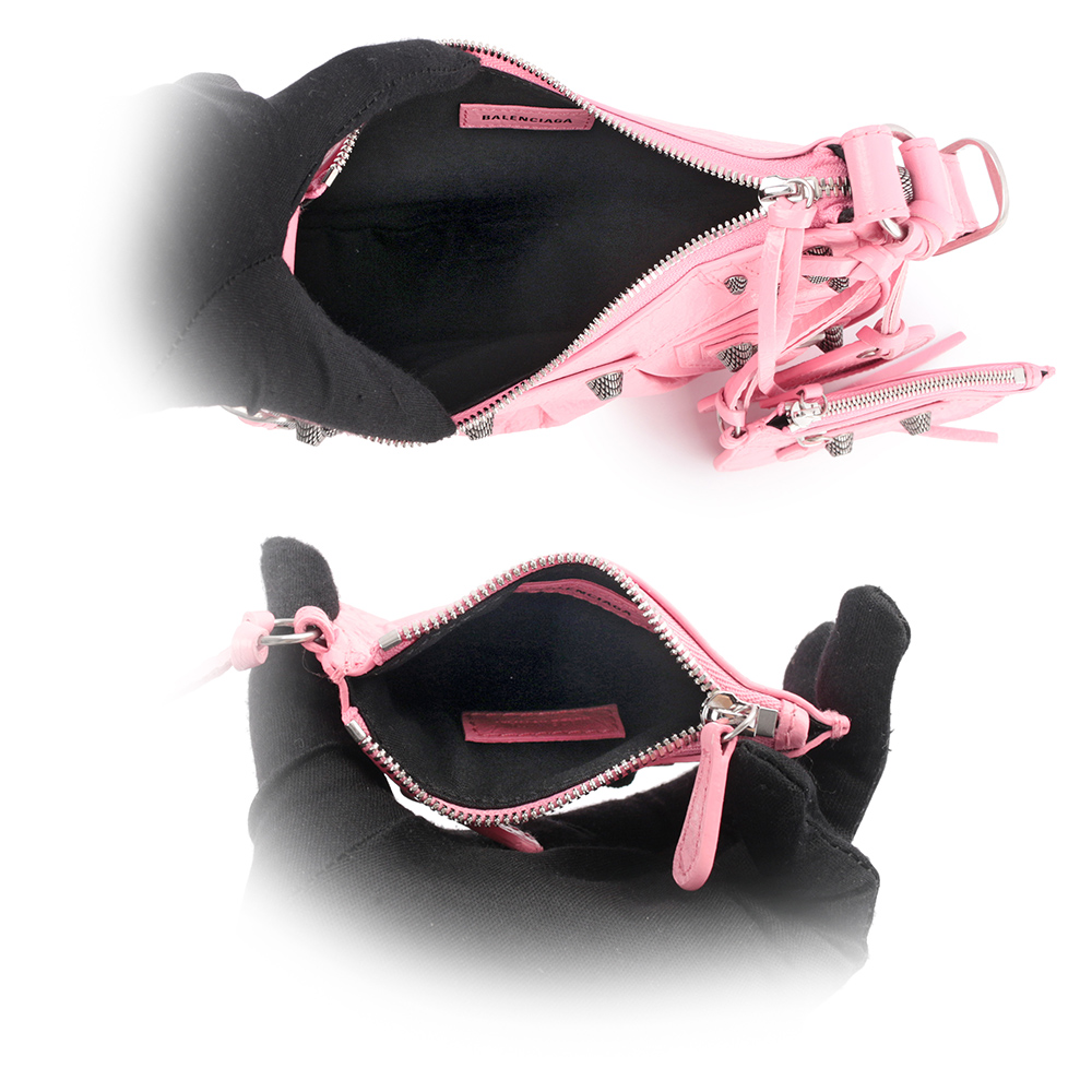 BALENCIAGA Le Cagole XS 小羊皮半月可頌包/粉色, , large