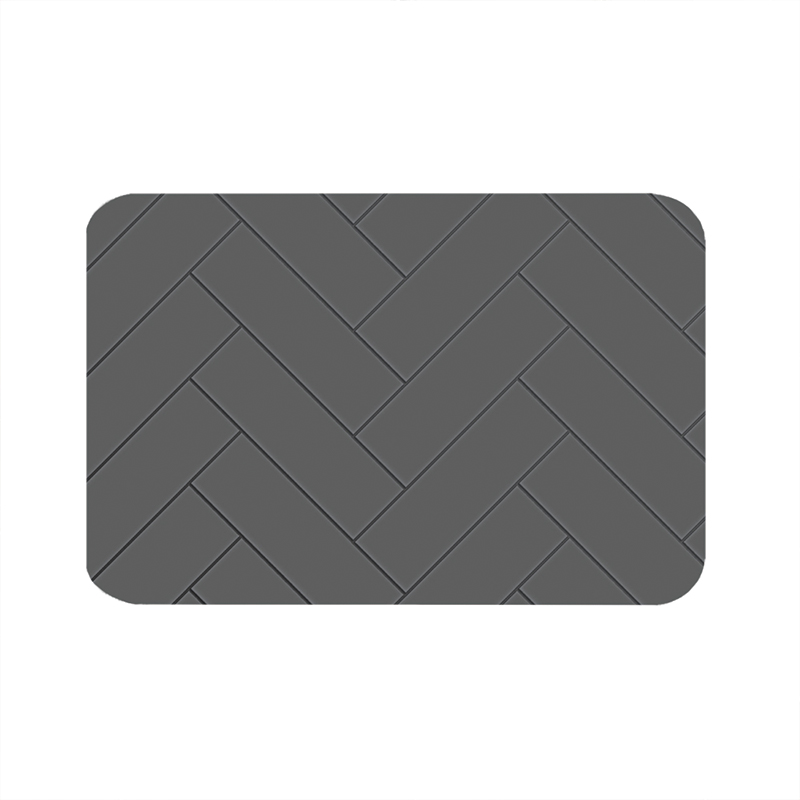 【Monster】 Soft Diatomaceous Earth Absorbent Mat – Slate Pattern Series (60x40cm) – Mineral Gray, , large