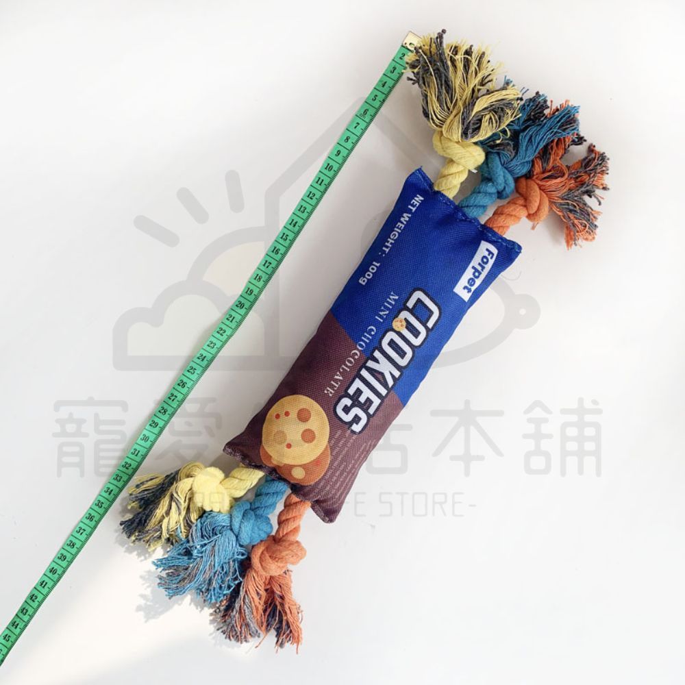 【寵愛生活本舖】餅乾/洋芋片造型棉繩發聲玩具 寵物玩具 狗狗玩具 啃咬玩具, , large