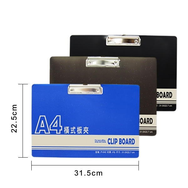 【龍品文創】WIP台灣聯合 EP-042 A4 橫式 壓克力板夾-1個入-顏色隨機出貨, , large