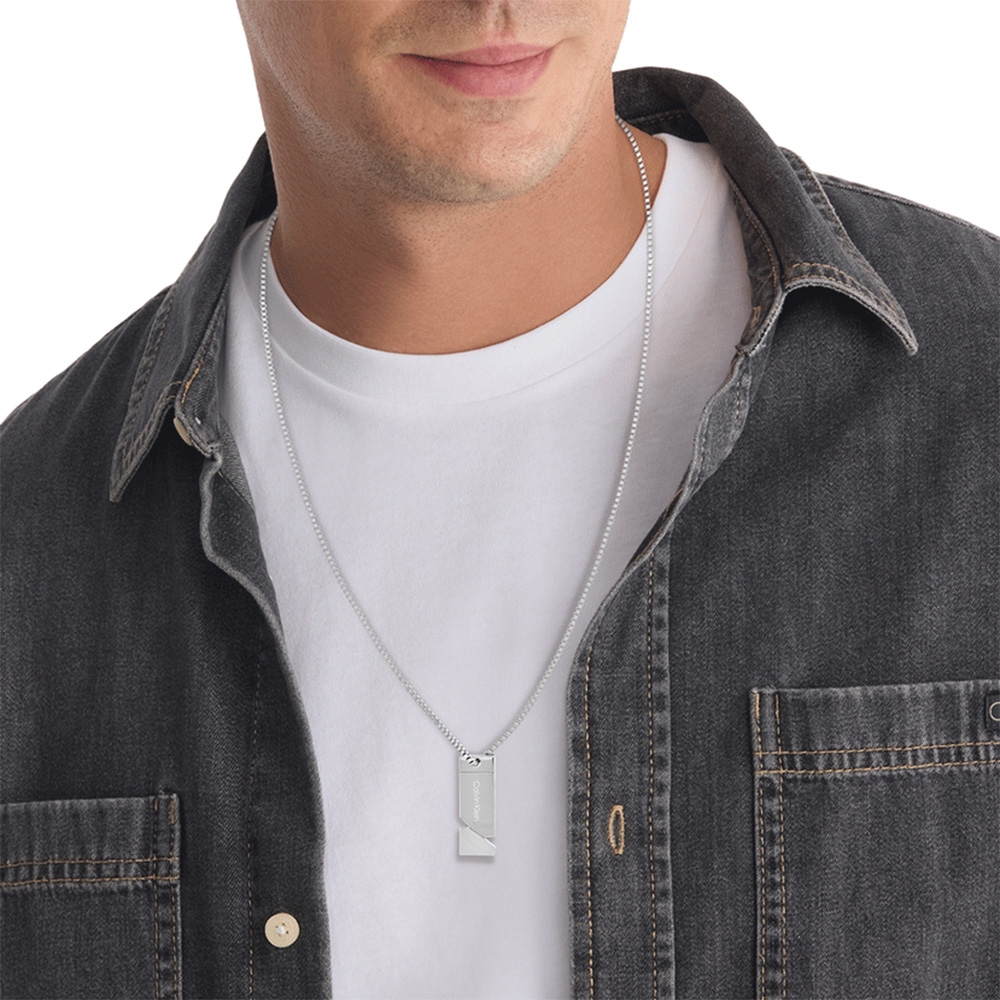Calvin Klein CK Electric 品牌logo項鍊 情人節送禮推薦 35100001