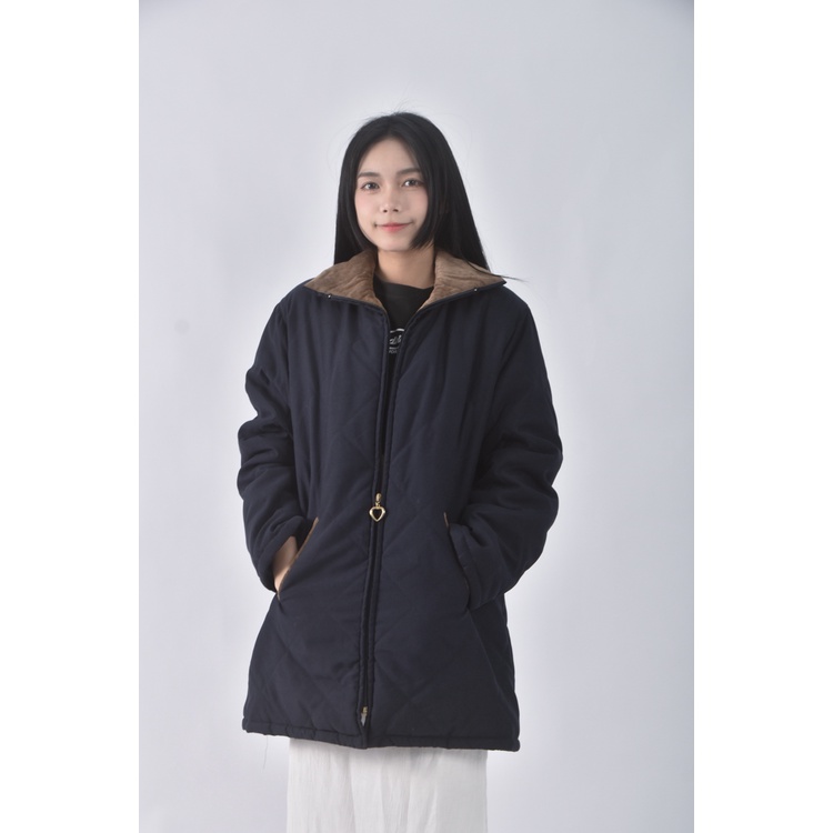 (M) 【國泰航空永續合作】marc audrey棉質跳色領口藍色外套二手衣